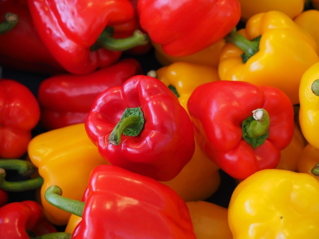 close-up of peppers